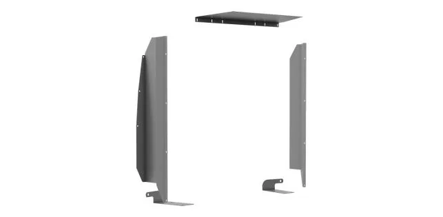 4061M – HOLMAN Bulkhead Divider, Full Bulkhead Fixed Center Panel Perforated Window Gray Steel - view 2